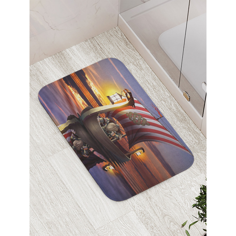 Barbarian Warrior Print Bath Mat