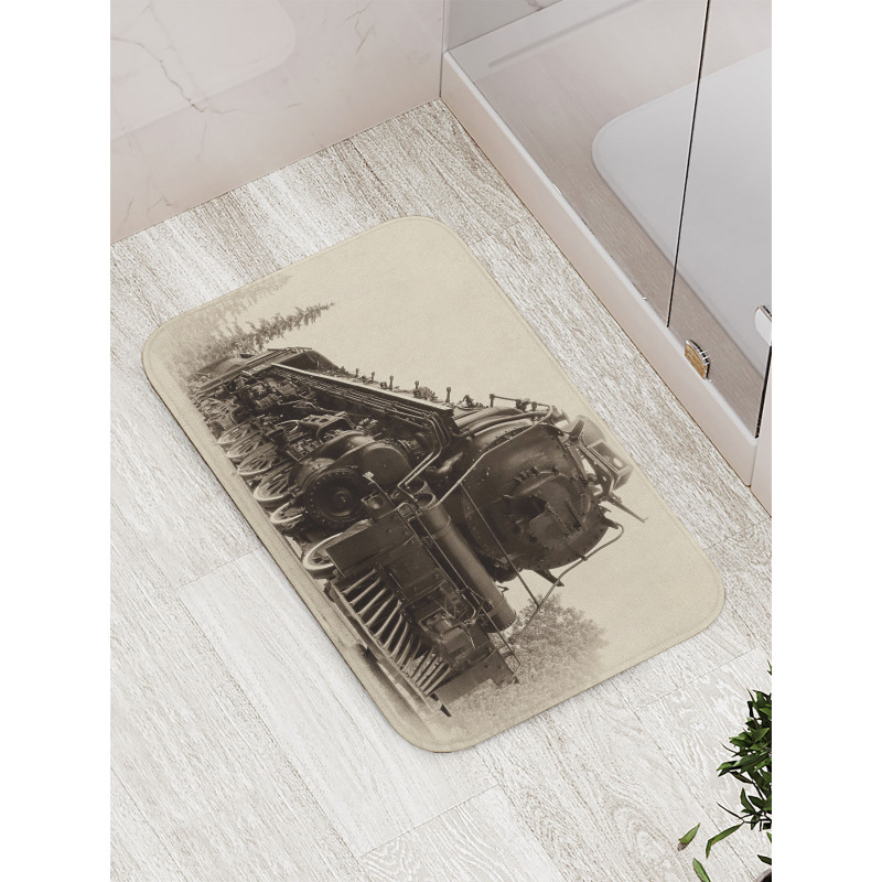 Antique Train Art Bath Mat