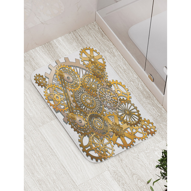 Steampunk Gears Design Bath Mat