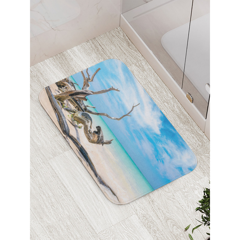 Seascape Sandy Beach Bath Mat