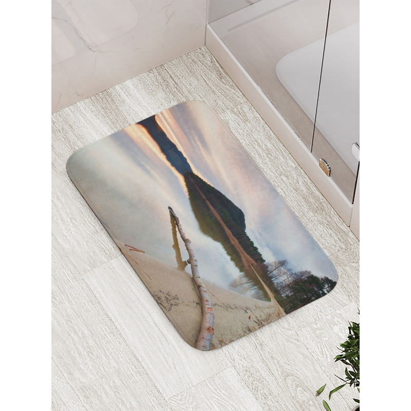 Lake Shore with Trees Bath Mat