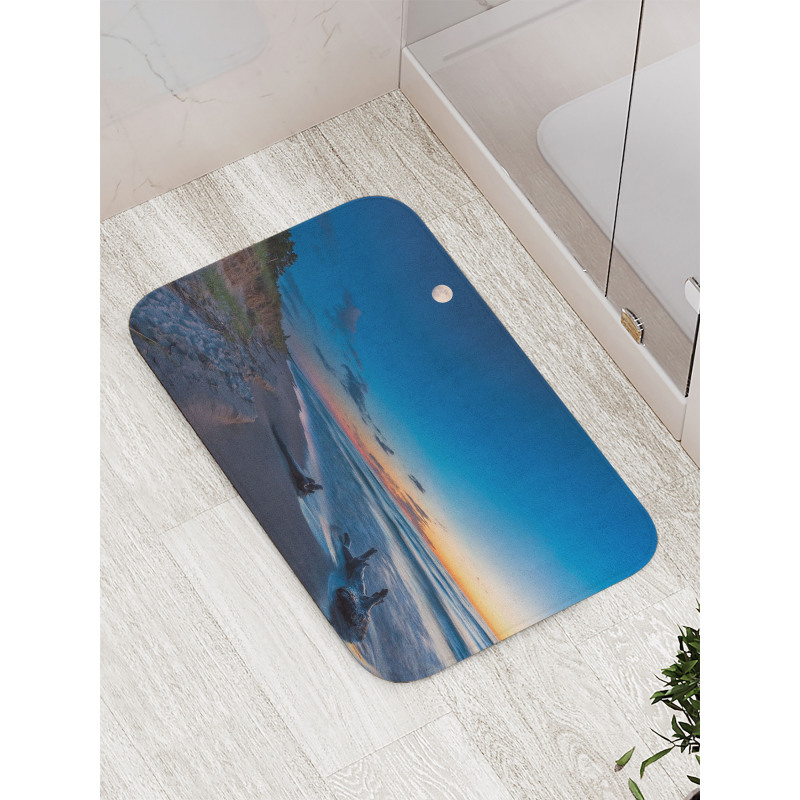 Moon in Sky Lake Bath Mat