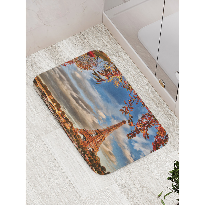 Beauty of Autumn Eiffel View Bath Mat