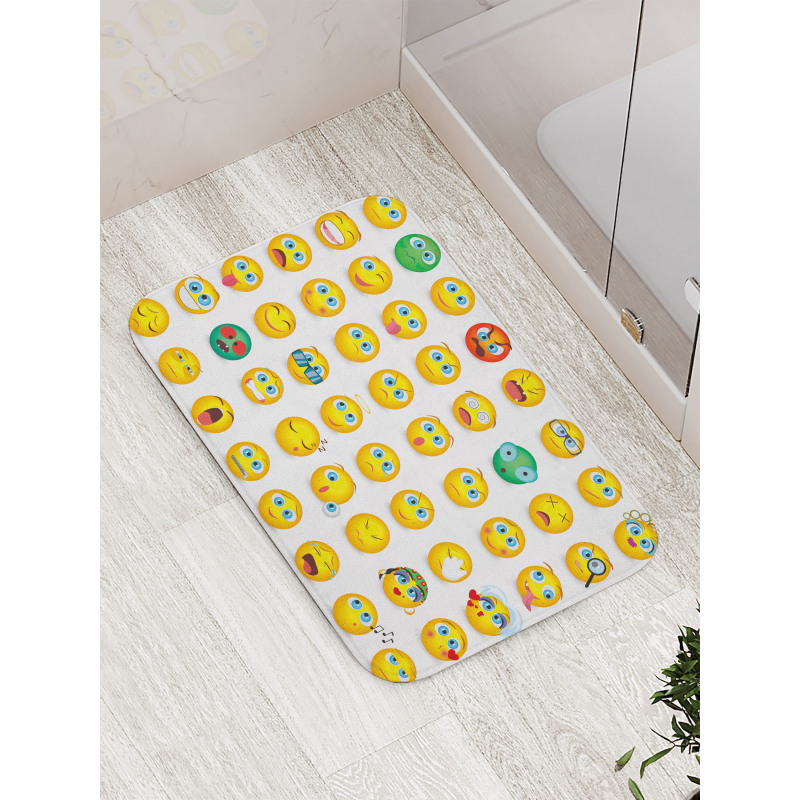 Couple Monster Face Moods Bath Mat