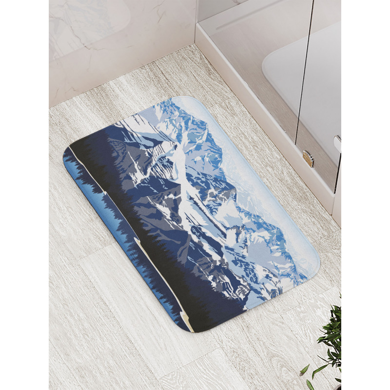 Mountain with Snow View Bath Mat