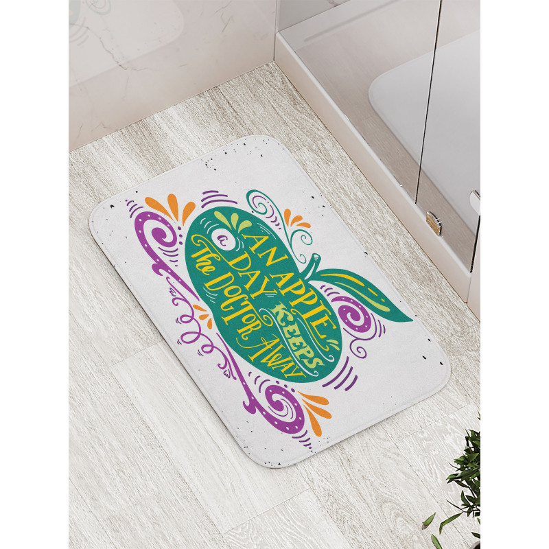 Eat Healthy Words Bath Mat