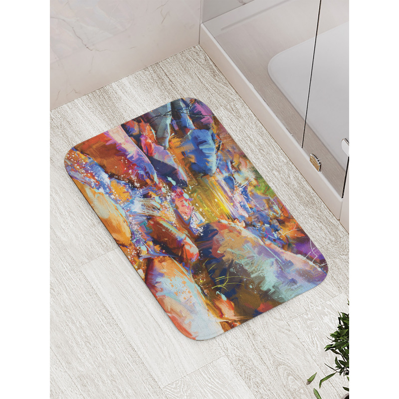 Waterfall River Scene Bath Mat