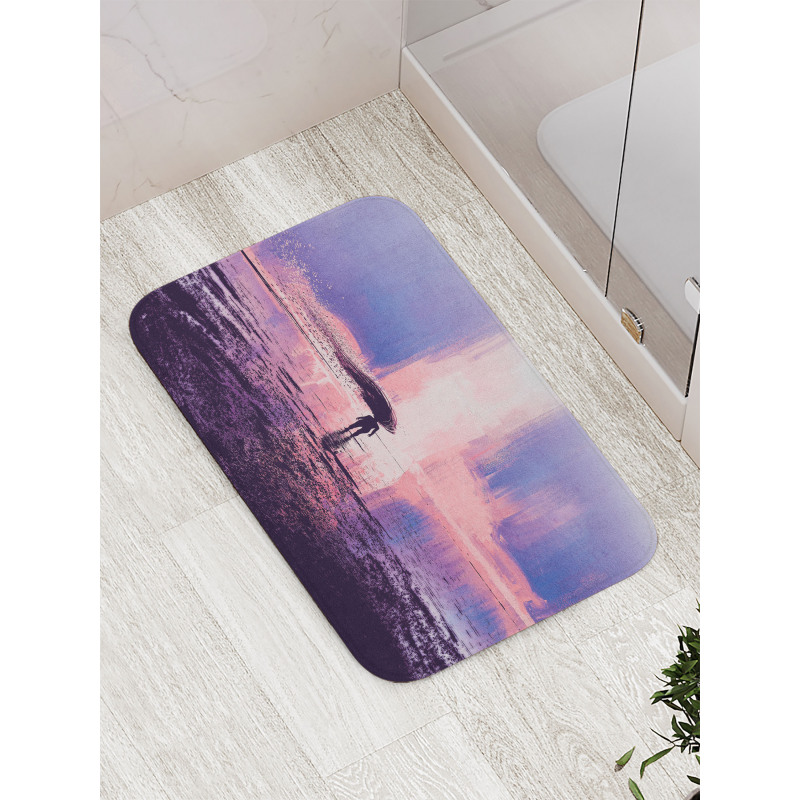 Girl in Wind Composition Bath Mat
