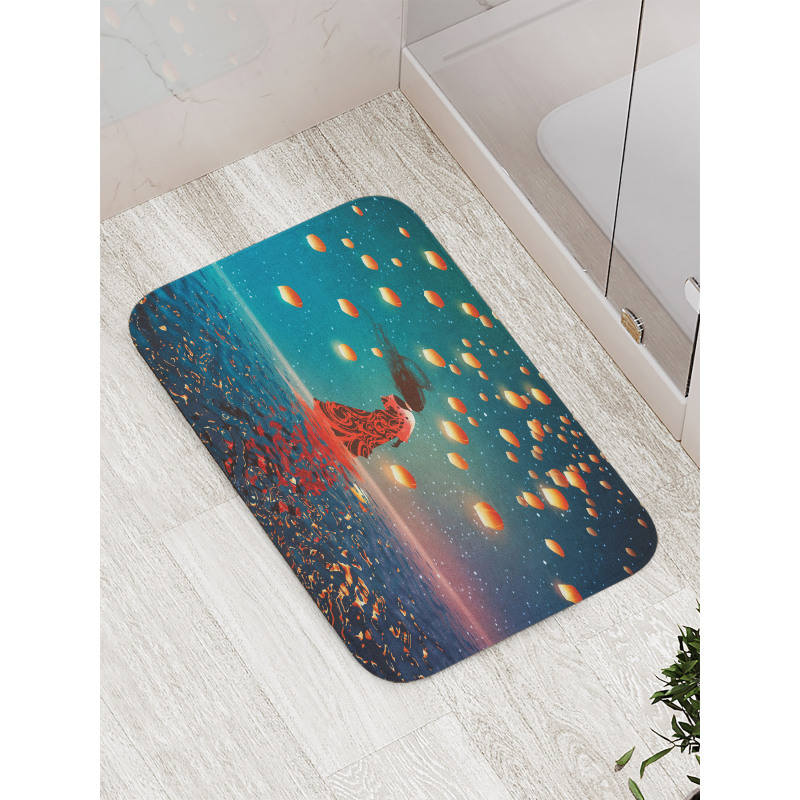 Red Magic Water on Air Bath Mat