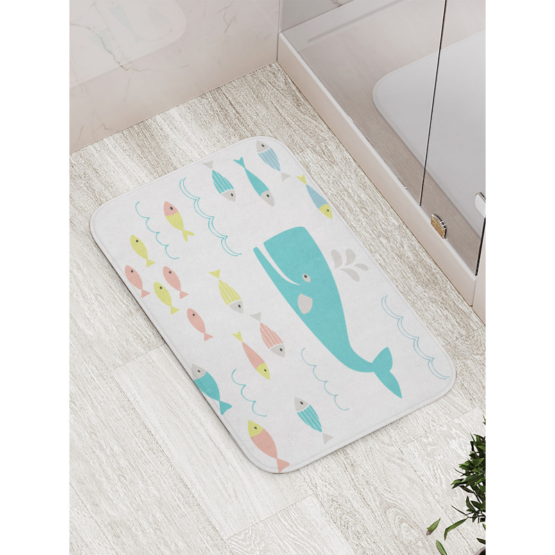 Geometric Whale Fish Bath Mat