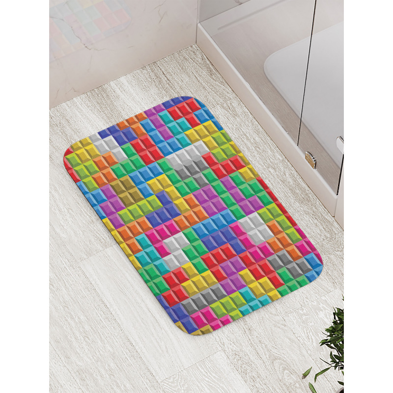 Colorful Blocks Art Bath Mat