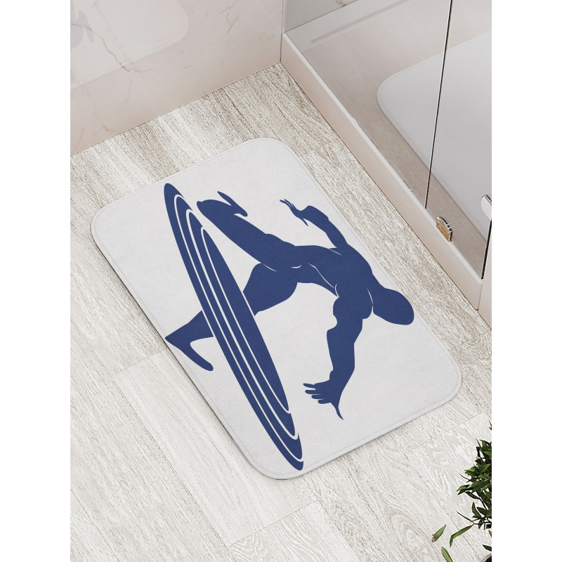 Muscular Hero Man Bath Mat