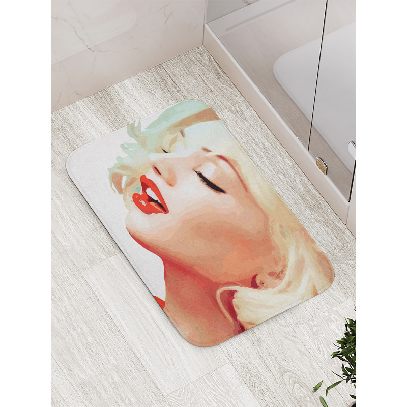 Blonde Girl Woman Figure Bath Mat