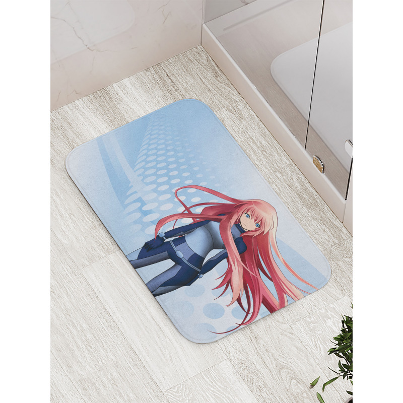 Digital Futuristic Style Bath Mat