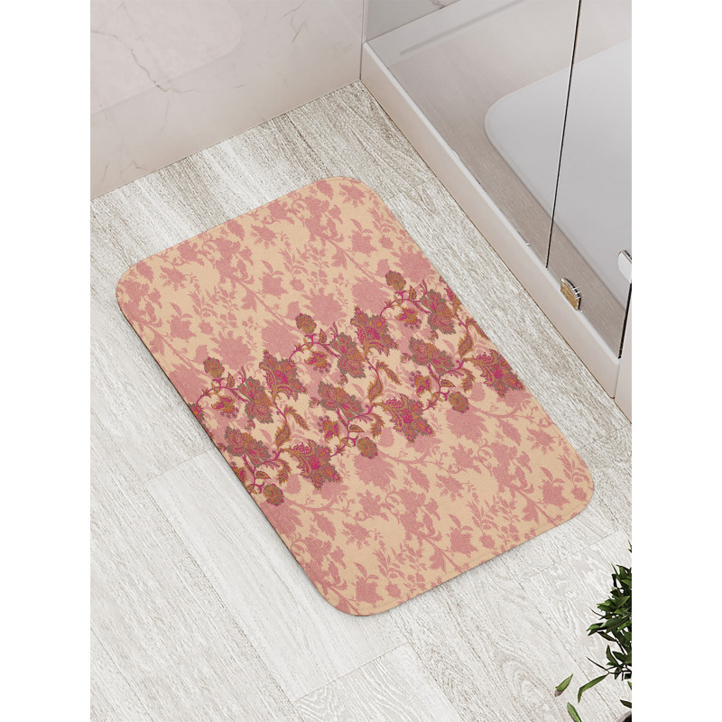 Vibrant Boho Flowers Bath Mat