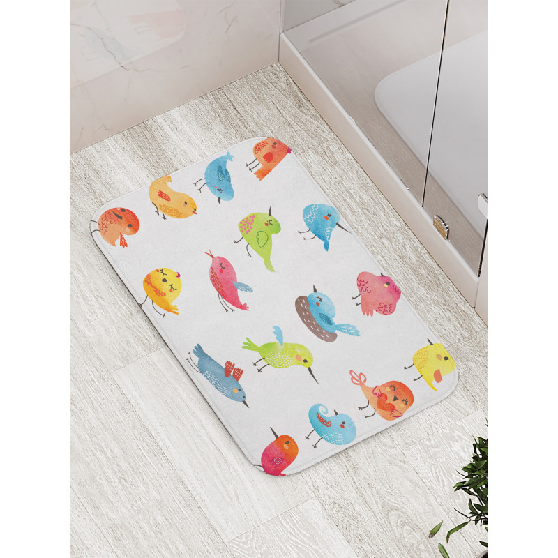 Colorful Humor Bird Bath Mat