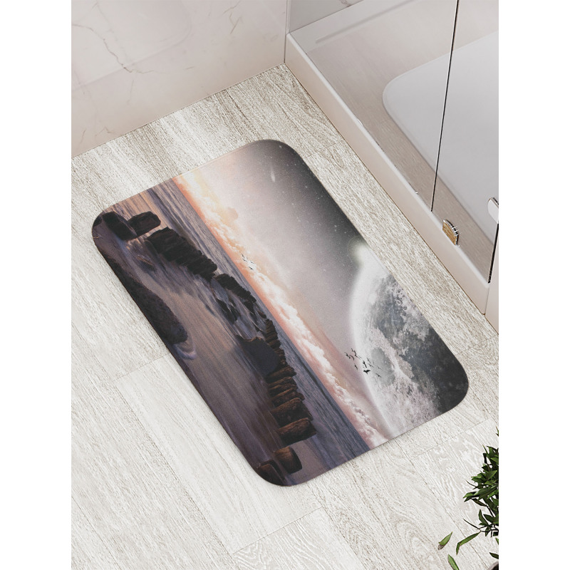 Old Pier Sea and Beach Bath Mat