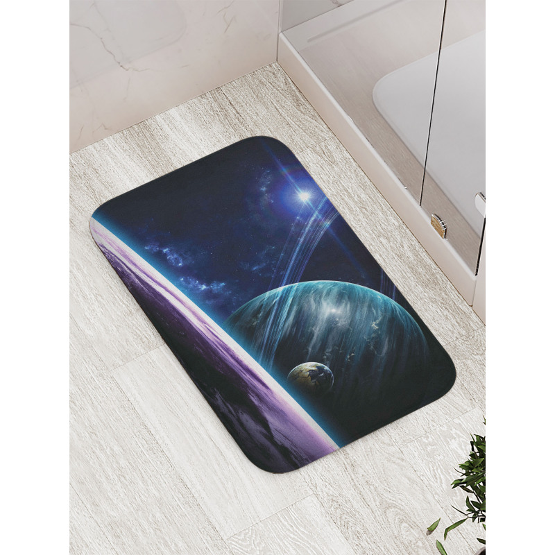 Universe with Planets Bath Mat