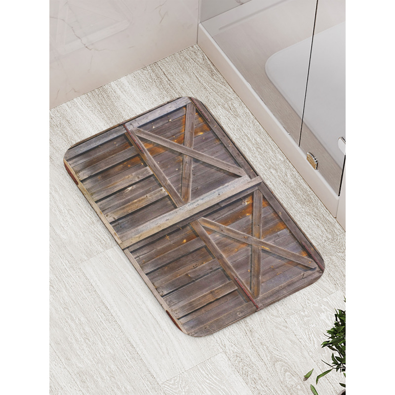 Old Wooden Warehouse Bath Mat