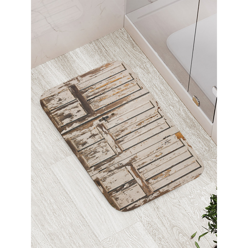 Vertical Rustic Planks Bath Mat