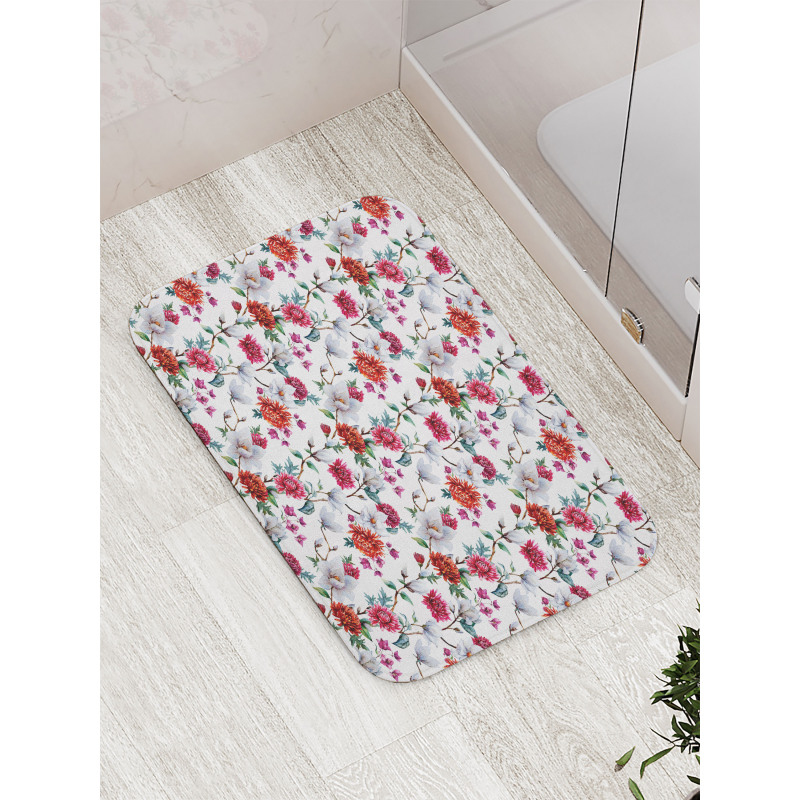 Romantic Magnolia Nature Bath Mat