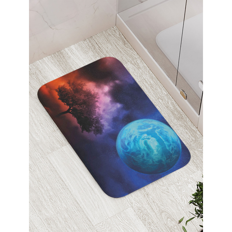 Futuristic Tree of Life Bath Mat