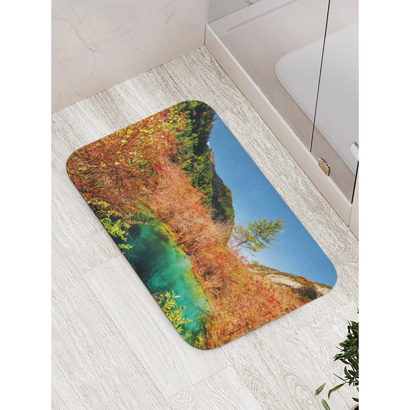 Idyllic Autumn Season Bath Mat