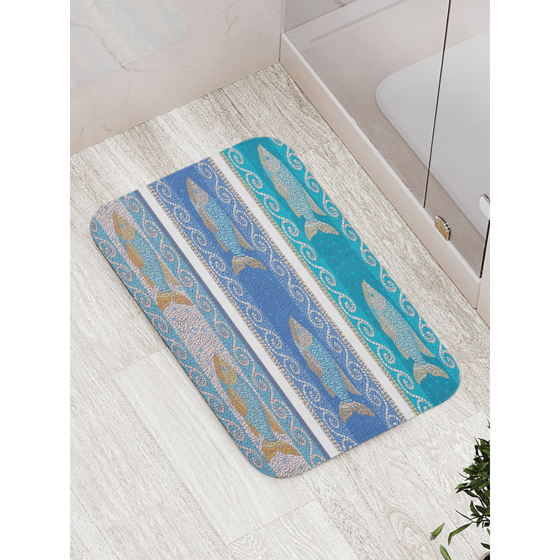 Marine Style Pattern Bath Mat