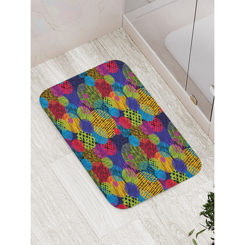 Geometric Sketchy Forms Bath Mat