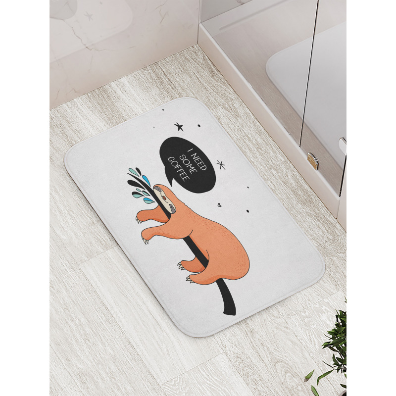 Shy Happy Cartoon Sloth Bath Mat