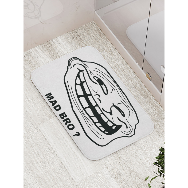 Cartoon Style Troll Guy Bath Mat