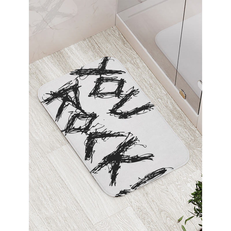 Motivational Slogan Bath Mat