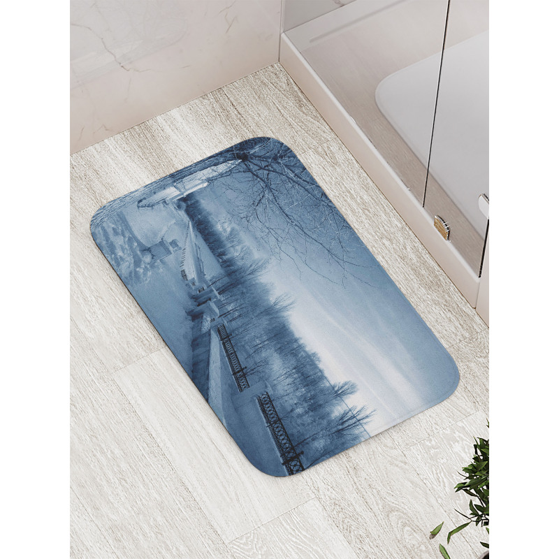 Ice Cold Snowy Scenery Bath Mat