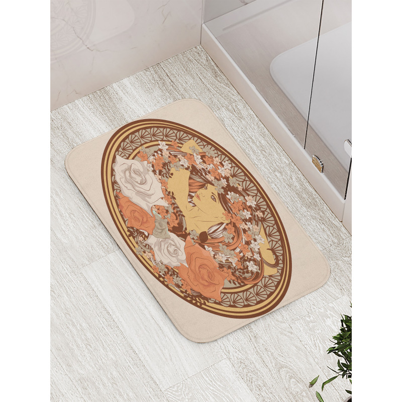 Hippie Girl Floral Bath Mat