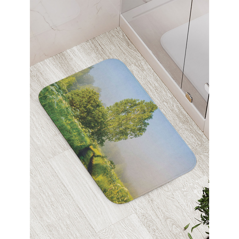 Path with Trees Flowers Bath Mat