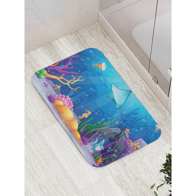 Marine Life Fish Moss Bath Mat