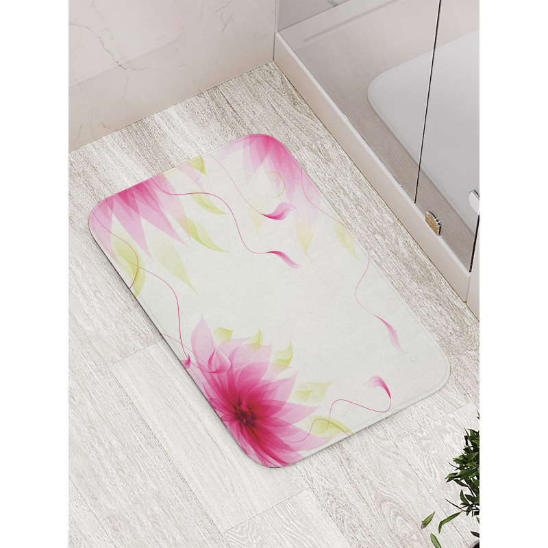 Abstract Natural Lotus Bath Mat