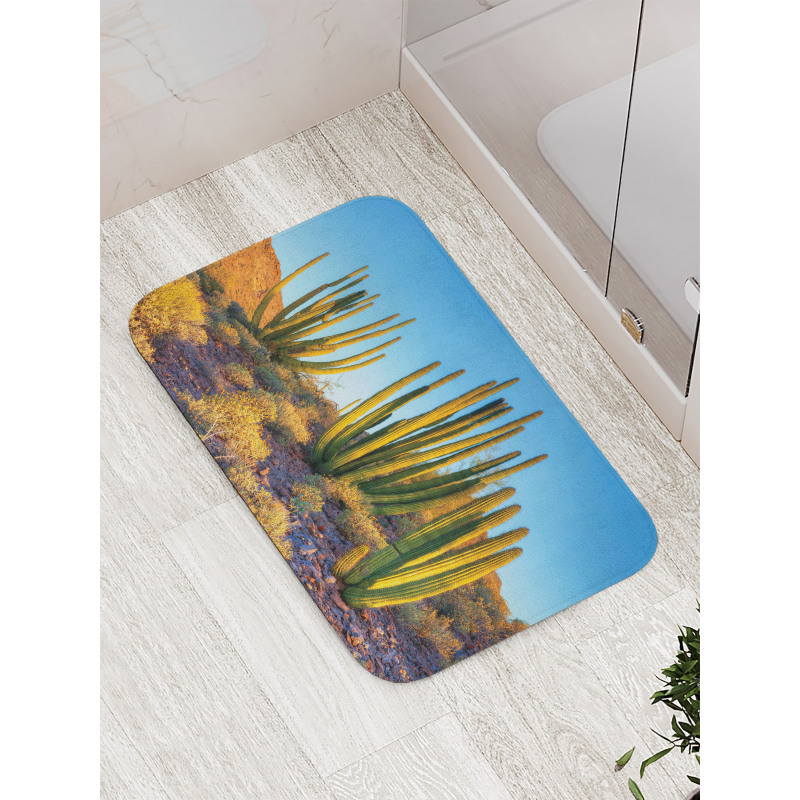 Mountain Cactus Photo Bath Mat