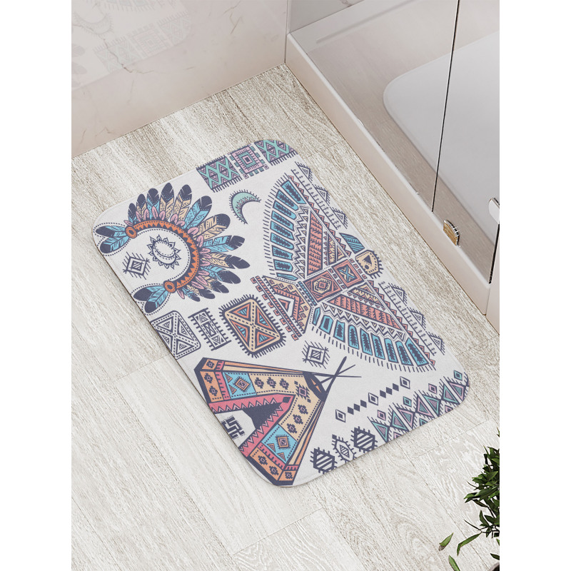 Teepee Eagle Feather Bath Mat