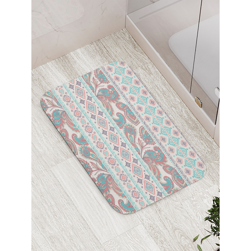 Floral Paisley and Aztec Bath Mat