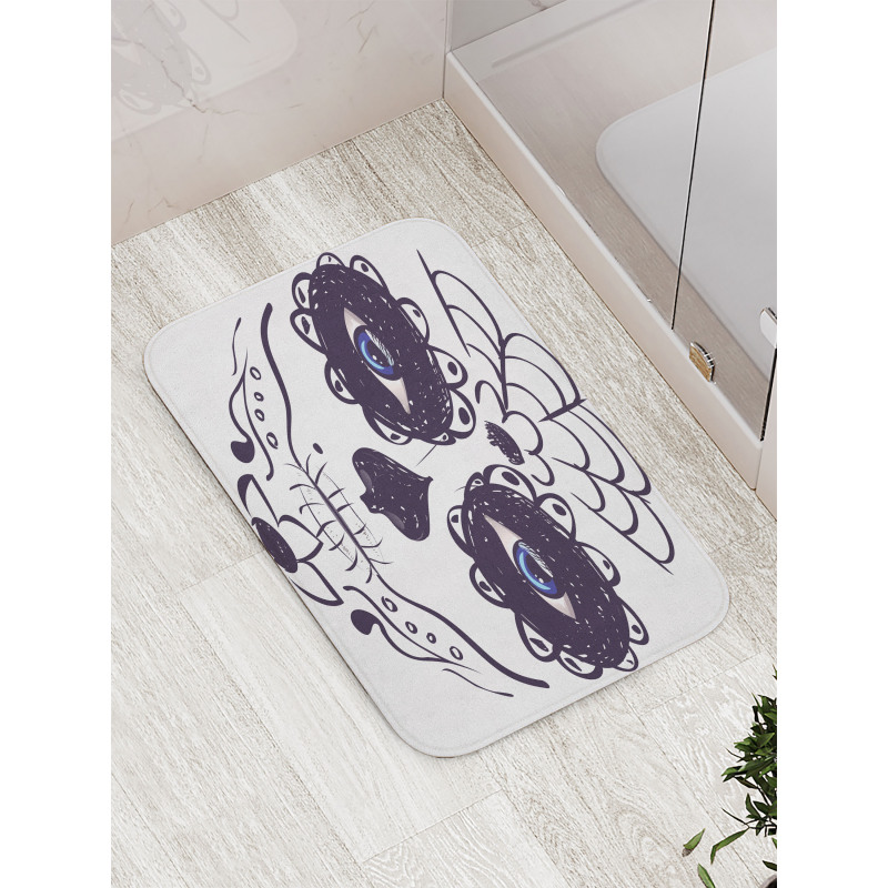 Mask Make up Girl Bath Mat