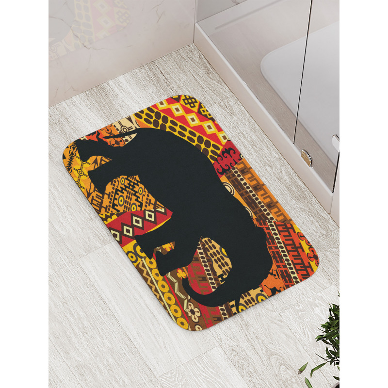 Elephant Silhouette Bath Mat