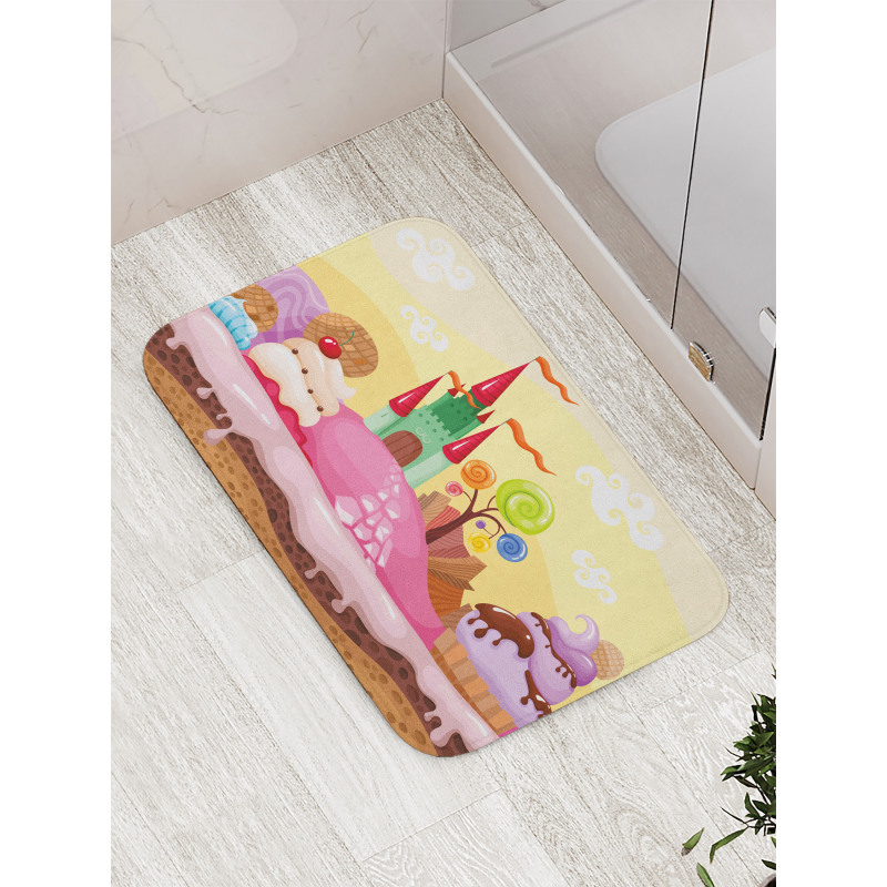 Kids Castle Scenery Bath Mat