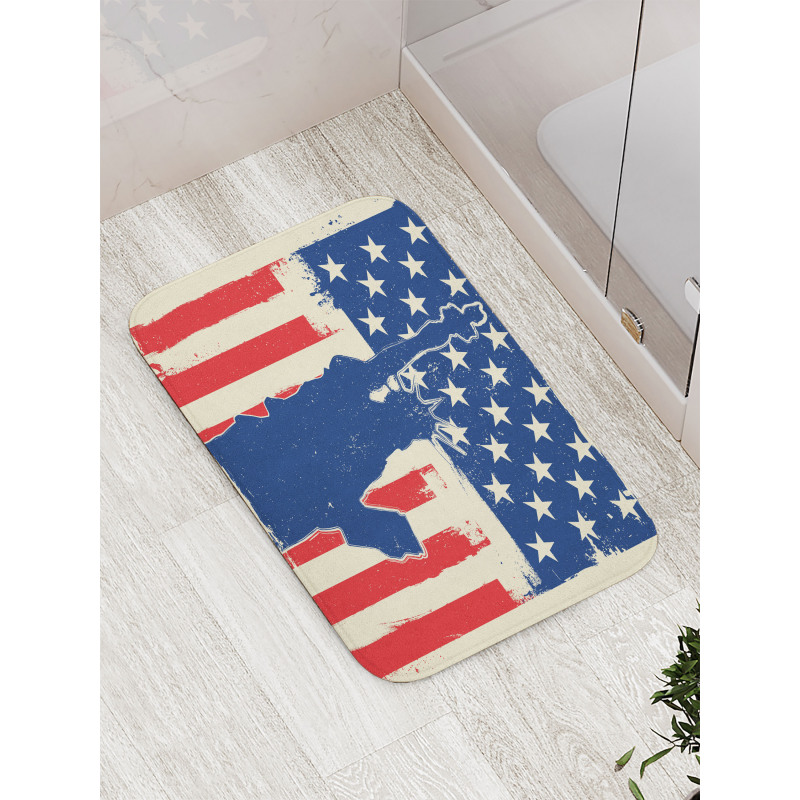 Grunge Flag Design Bath Mat