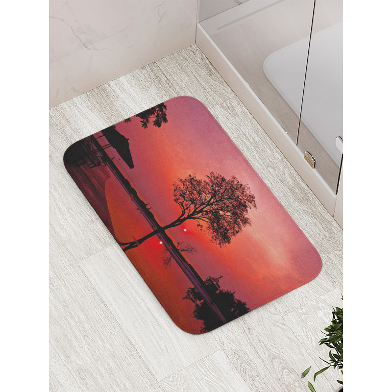 Twilight Sky with Tree Bath Mat