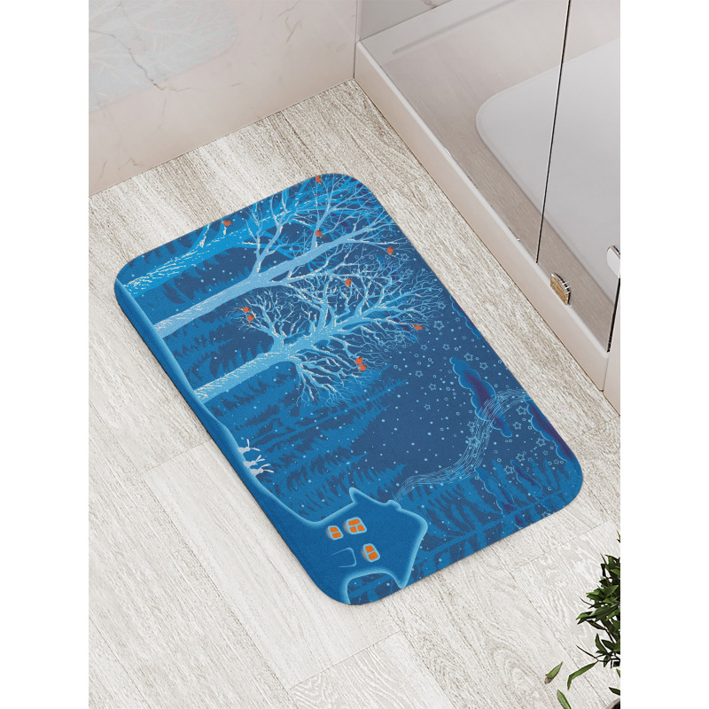 Winter Scenery with Show Bath Mat