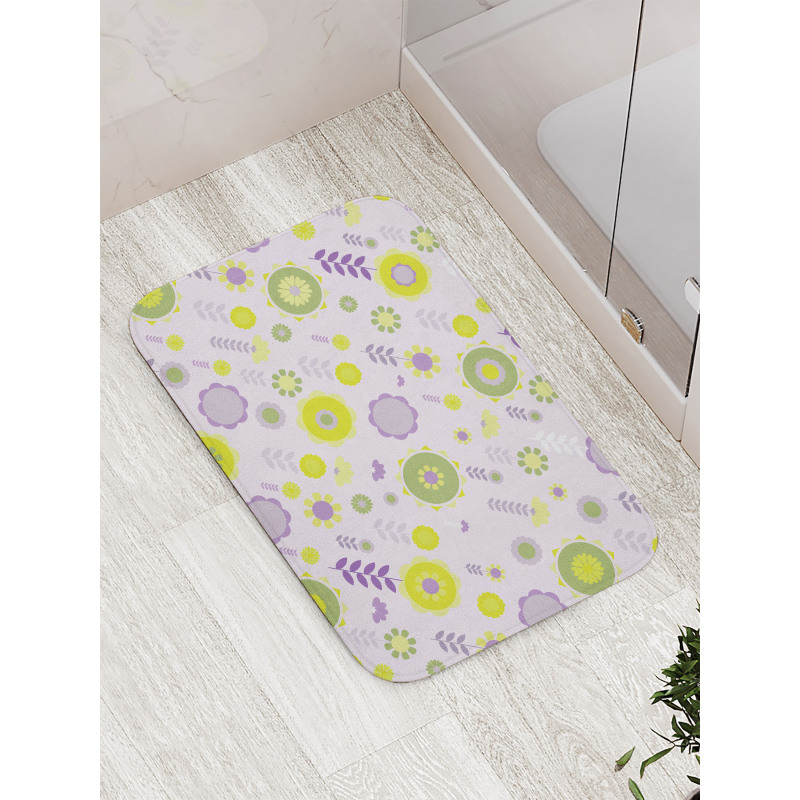 Funky Flowers Pattern Bath Mat