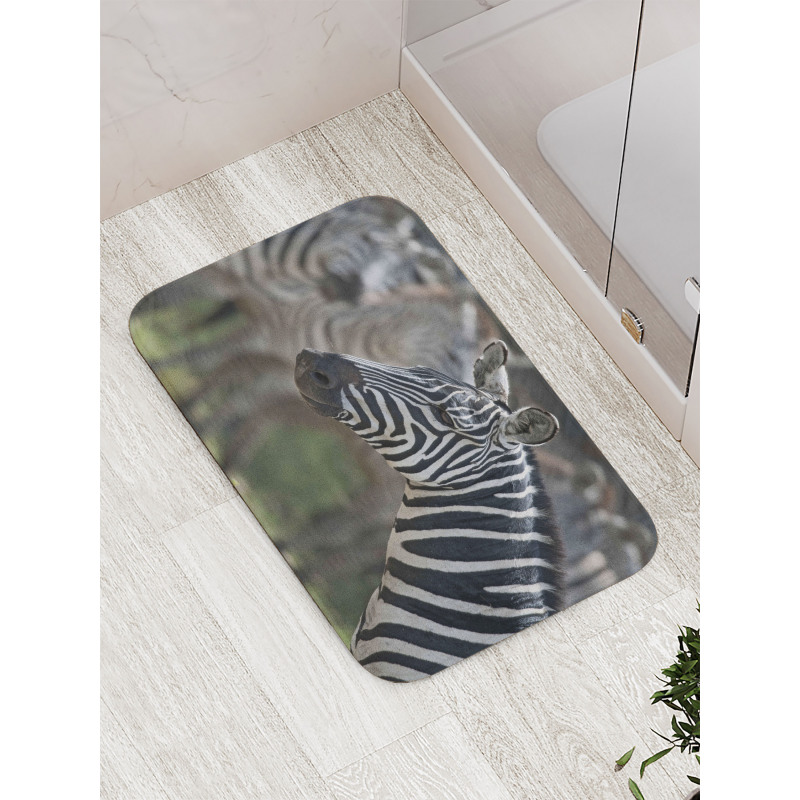 Zebra in Serengati Park Bath Mat