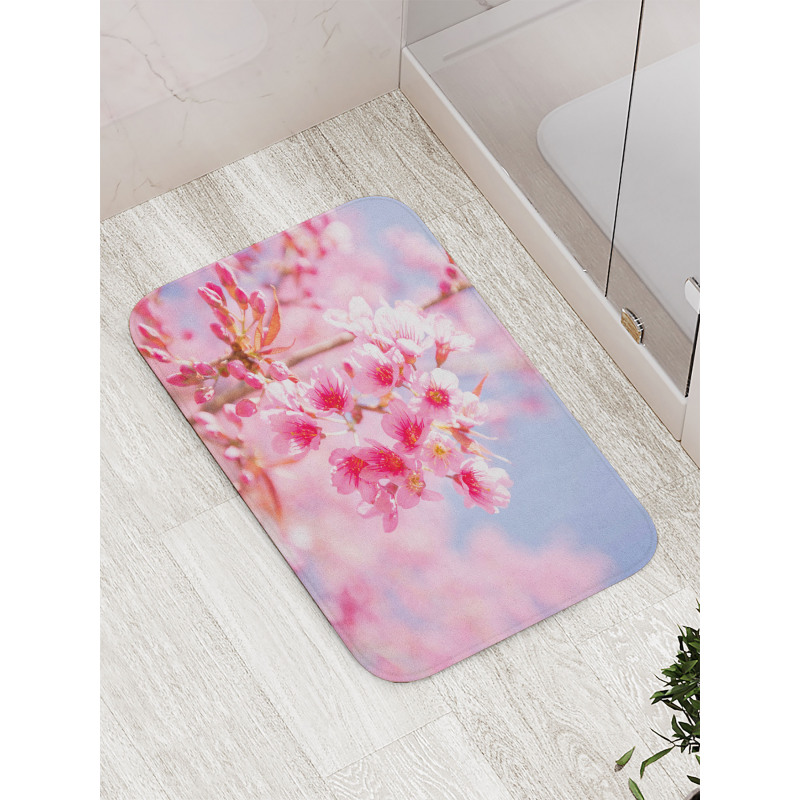 Sakura Blossom Branches Bath Mat