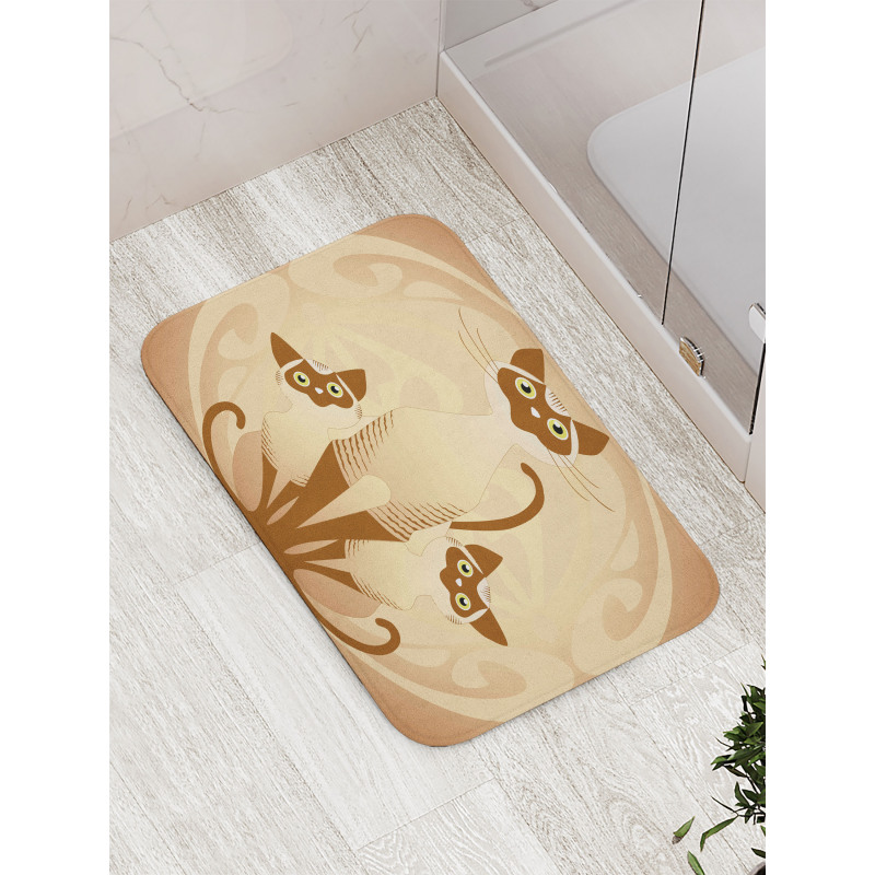 3 Siamese Cats Bath Mat